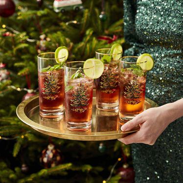 Christmas Tree Set of 4 Highball Glasses